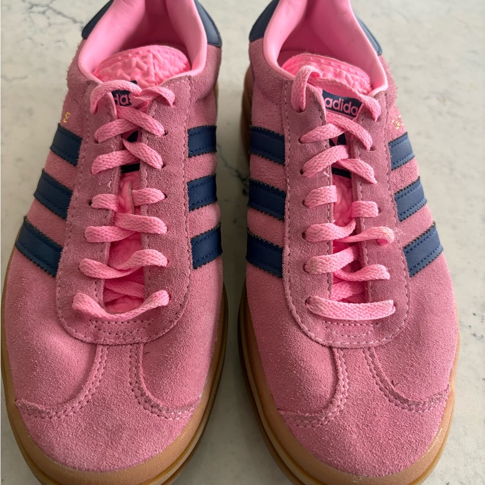 Adidas Women's Pink and Blue Sneakers - Picture 2 of 6